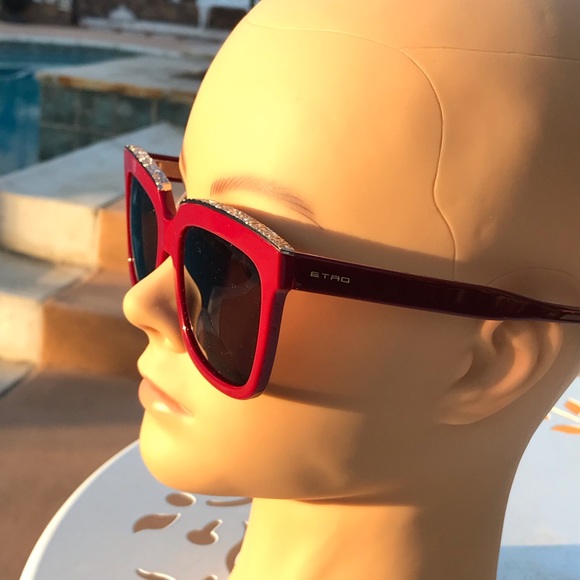 💯Authentic- ETRO Red Frame with Gold Embossed - Picture 12 of 12